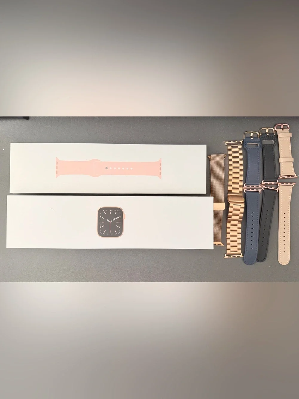 Apple Watch Series 6 40mm (GPS only) Rose Gold  with Pink, Navy & Beige Bands
